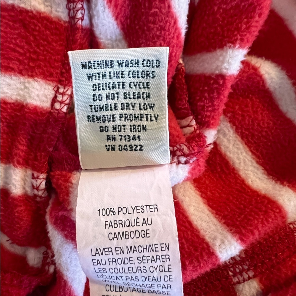 L.L. Bean Women’s Red and White Striped Full Zip Fleece Jacket Size Small - Picture 11 of 11